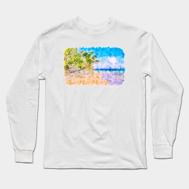 Tropical Island Long Sleeve T-Shirt by cinema4design